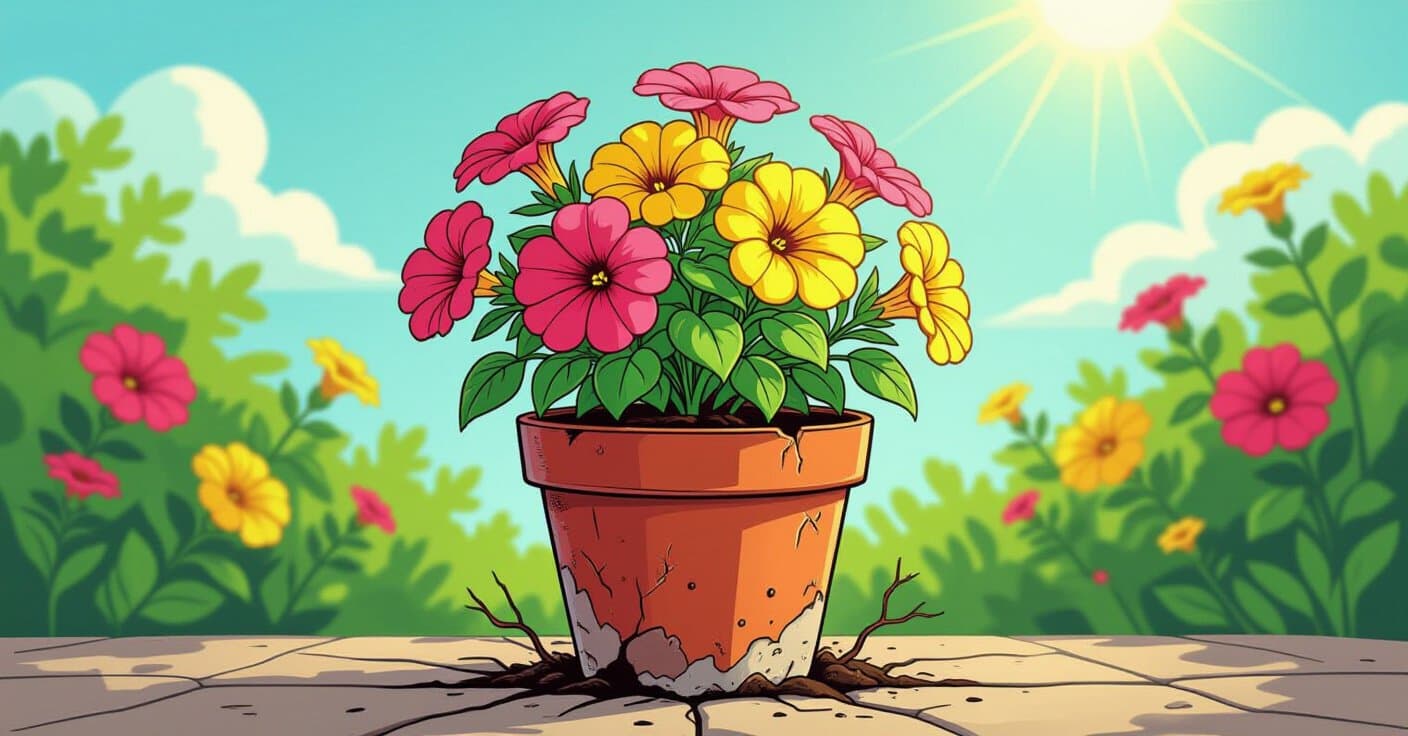 鉢植えペチュニアが「もっと大きい家が欲しい」と訴える7つの兆候