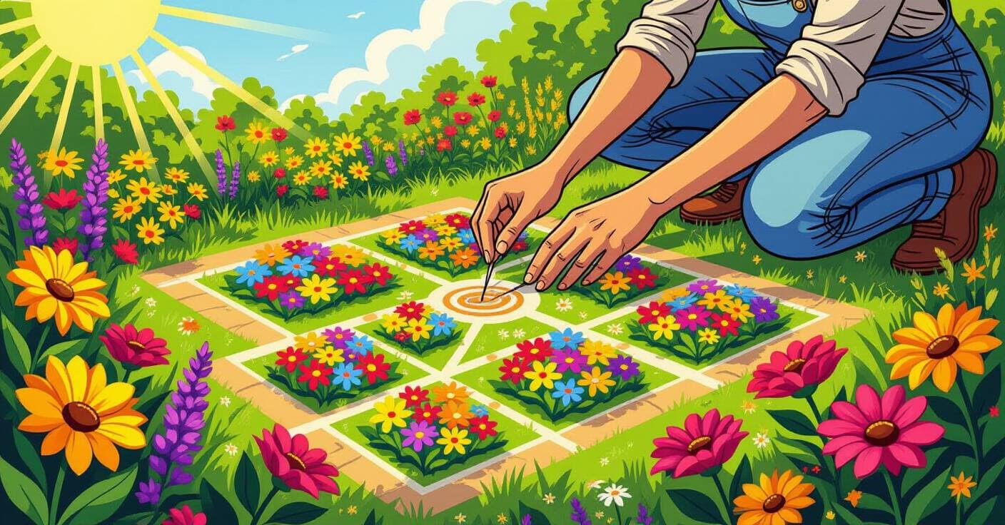 DIYフレグランスマップ：風と日光で香水のような花の配置を計画する