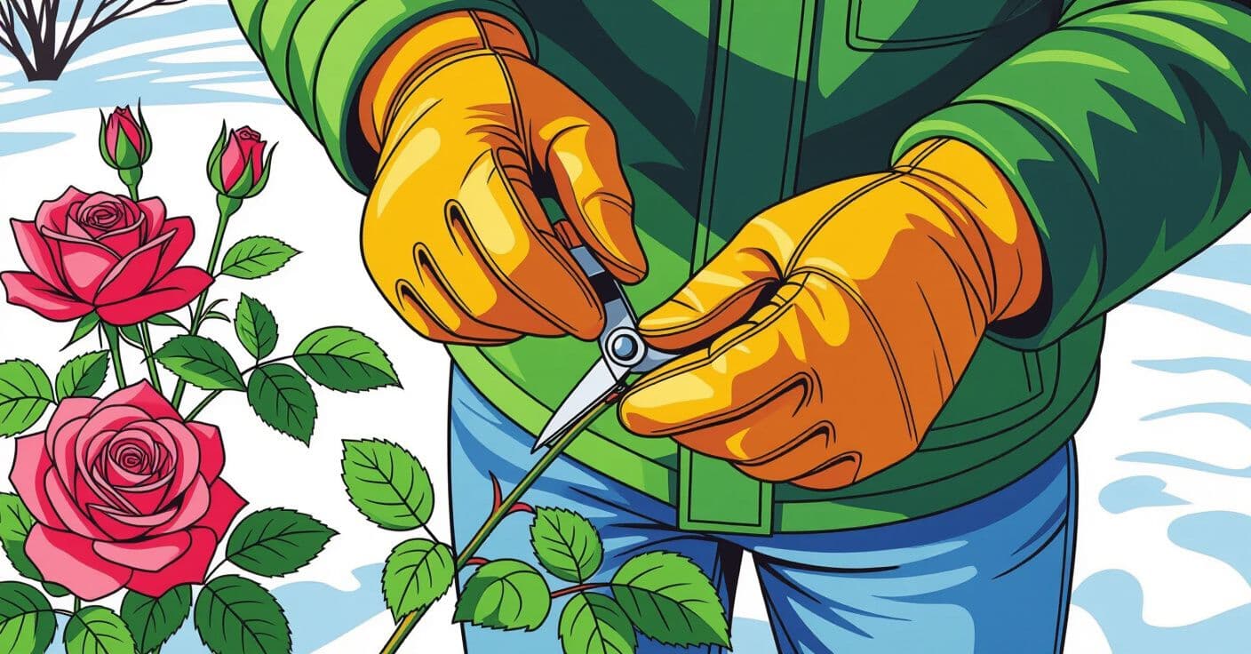 霜から開花へ：冬支備えのバラ枝に最適な剪定高さ