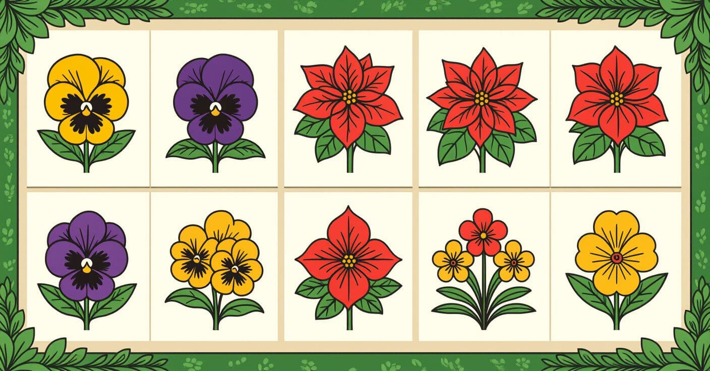 パンジーからポインセチアまで：時間を節約する一年草の花ローテーションカレンダー