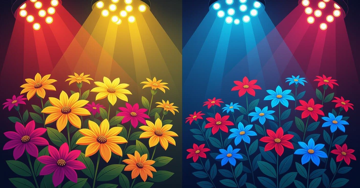 フルスペクトル vs 赤/青：室内花園の照明補助はどちらが優れているか？