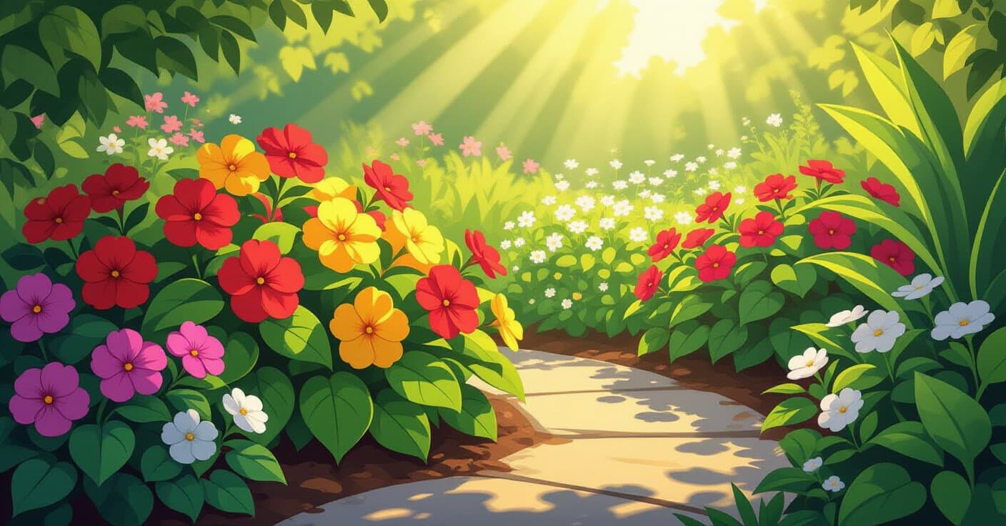 朝の日差し、午後の日陰：インパチェンスとベゴニアが花を爆発的に咲かせるための正確な時間帯