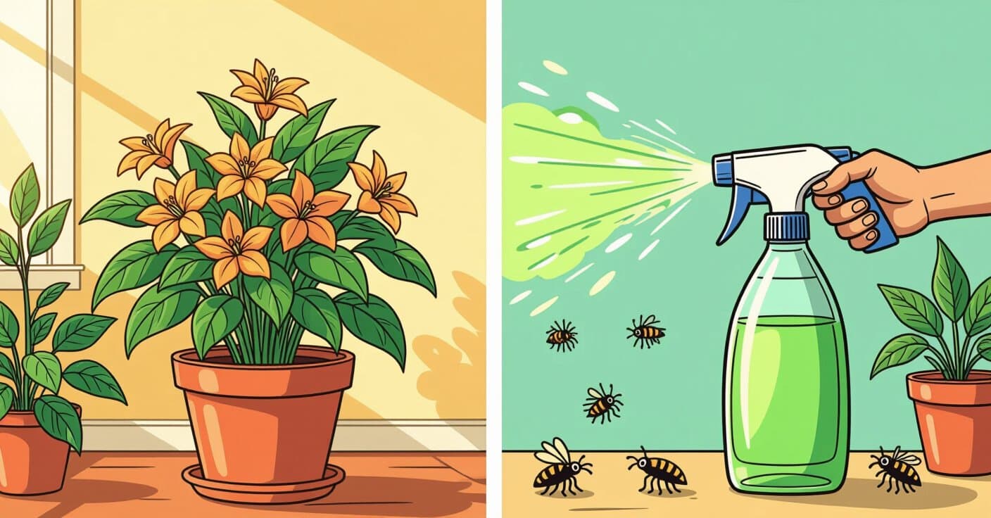 ニーム vs 石鹸：健康な花を守る室内観賞植物の害虫駆除スプレー対決
