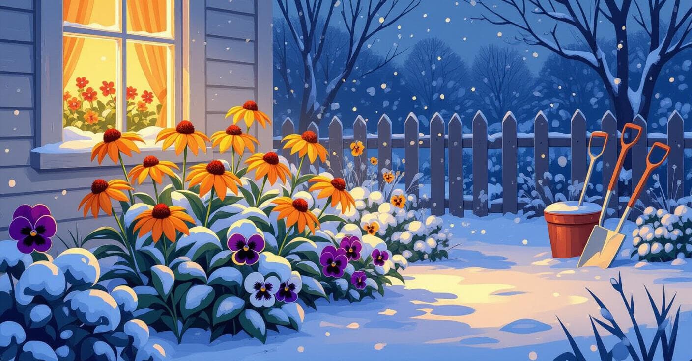 雪ベルト地帯の花開き促進：耐寒性多年草と快適な冬支度ガイド