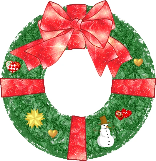 庭の常緑樹と赤い実、生花で手作りしたクリスマスリース